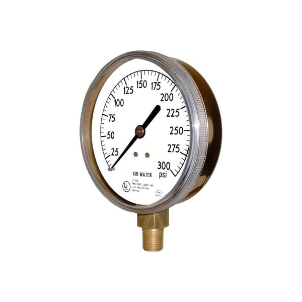 Engineered Specialty Products, Inc Pic Gauges 3.5" Sprinkler Water Pressure Gauge, 1/4" NPT, 0/